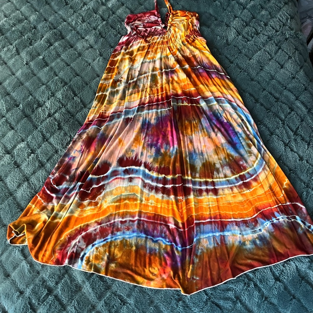 Vibrant Katya Moon Dyes Tie-Dye Maxi Dress